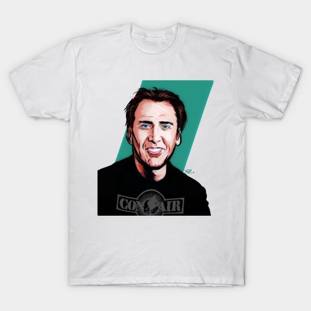 Nicolas Cage - An illustration by Paul Cemmick T-Shirt by PLAYDIGITAL2020